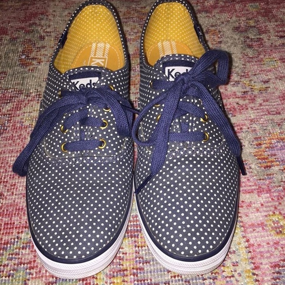 Navy Polka Dot Keds